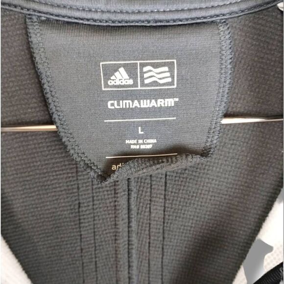 Adidas Mens Climawarm Jacket Size Large 1/4 Zip Front Gray White Long Sleeves - Picture 6 of 11